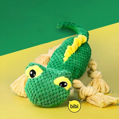 Lizard Plush Dog Toy with Squeaker