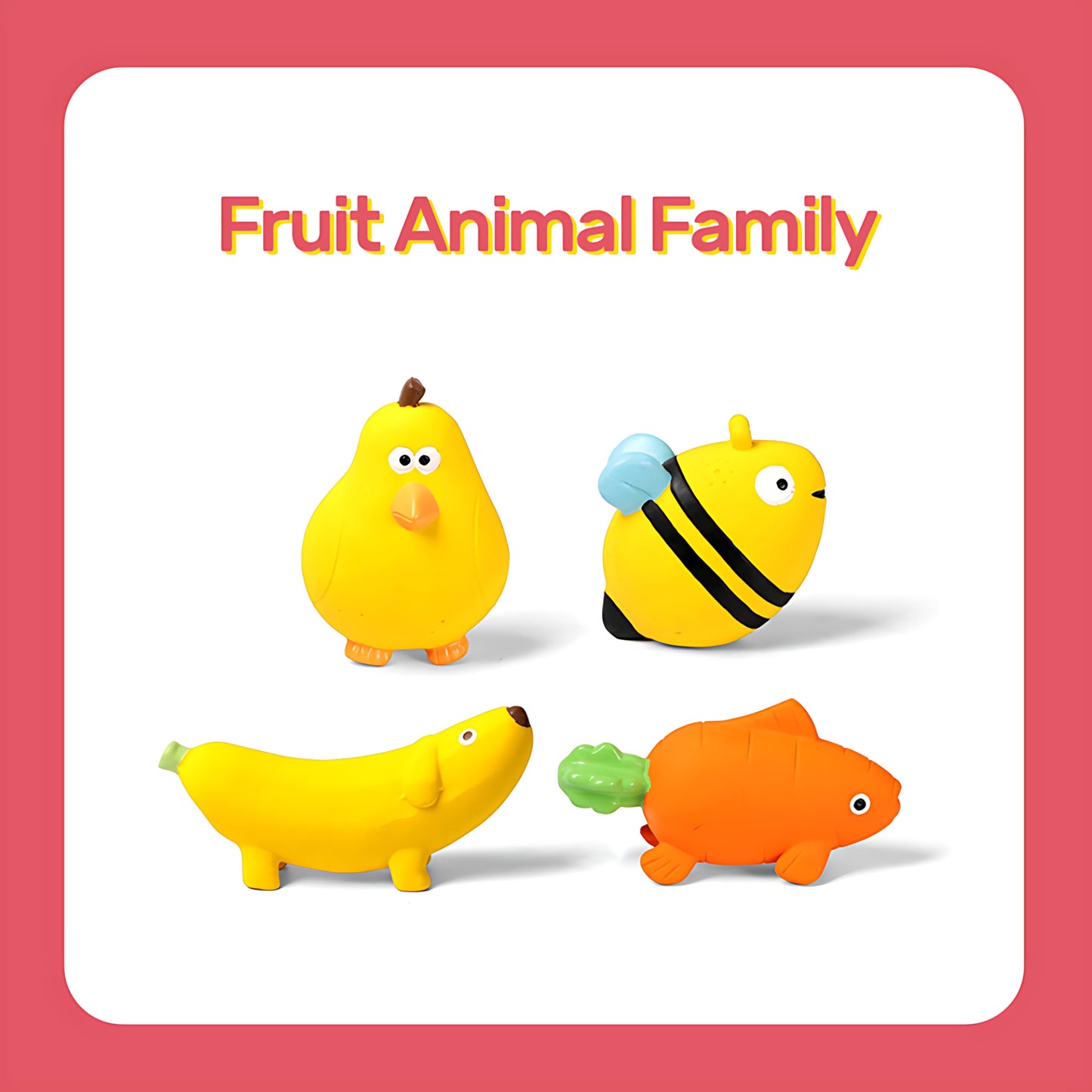 Kauspielzeug mit Früchten und Tieren