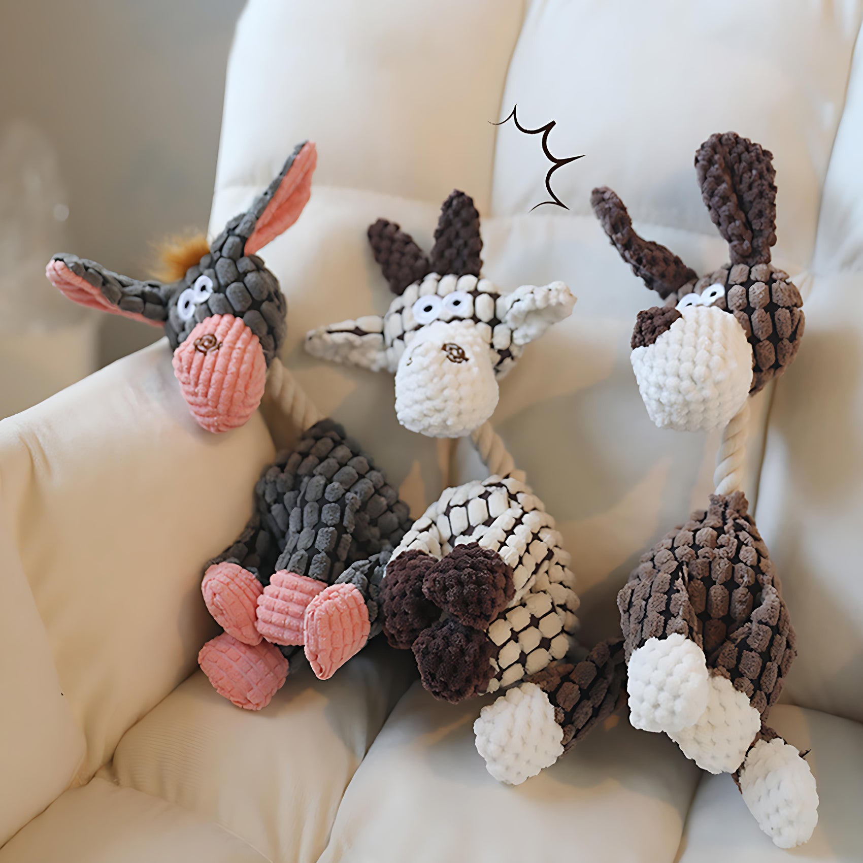 Funny Animal Plush Dog Toy with Squeaker