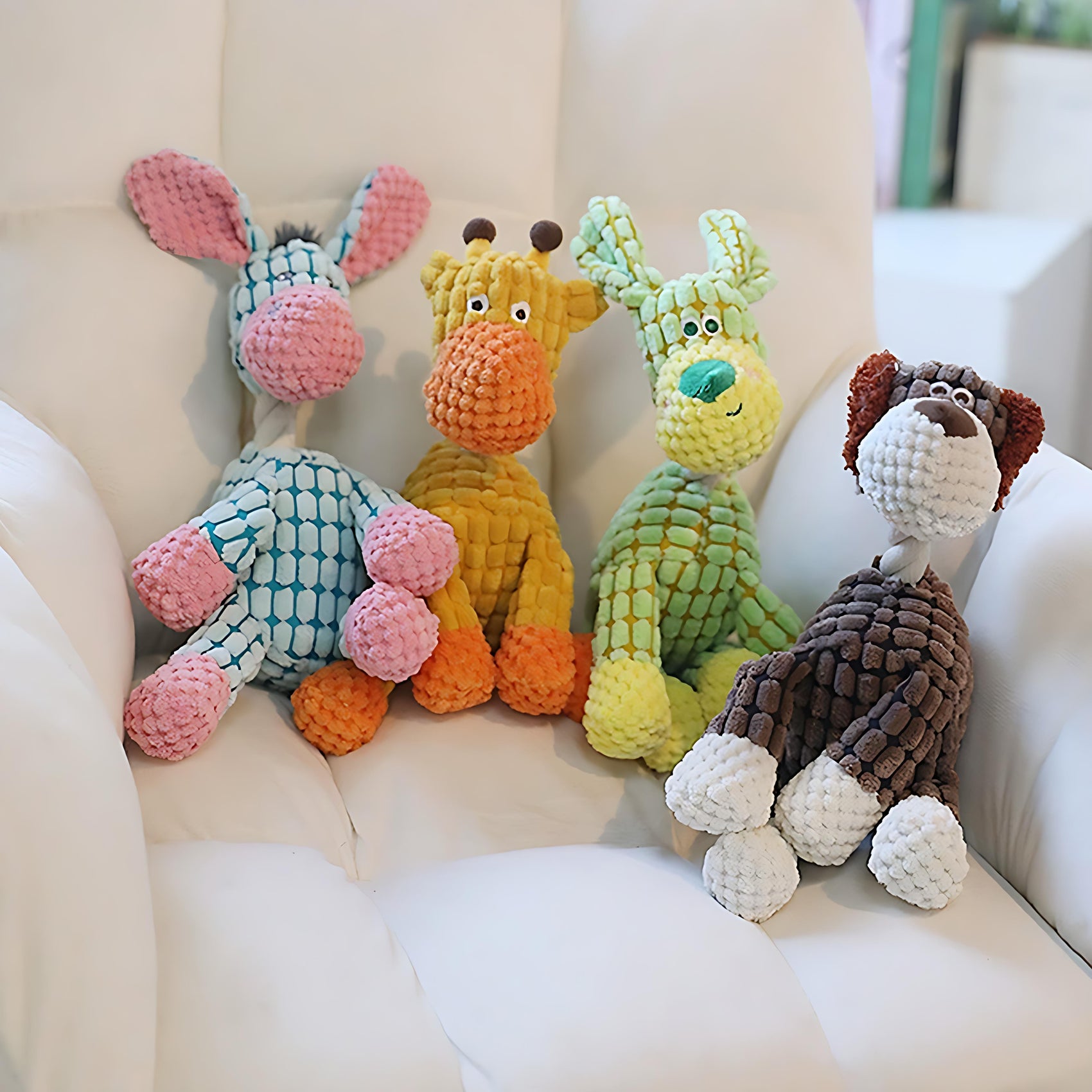 Funny Animal Plush Dog Toy with Squeaker