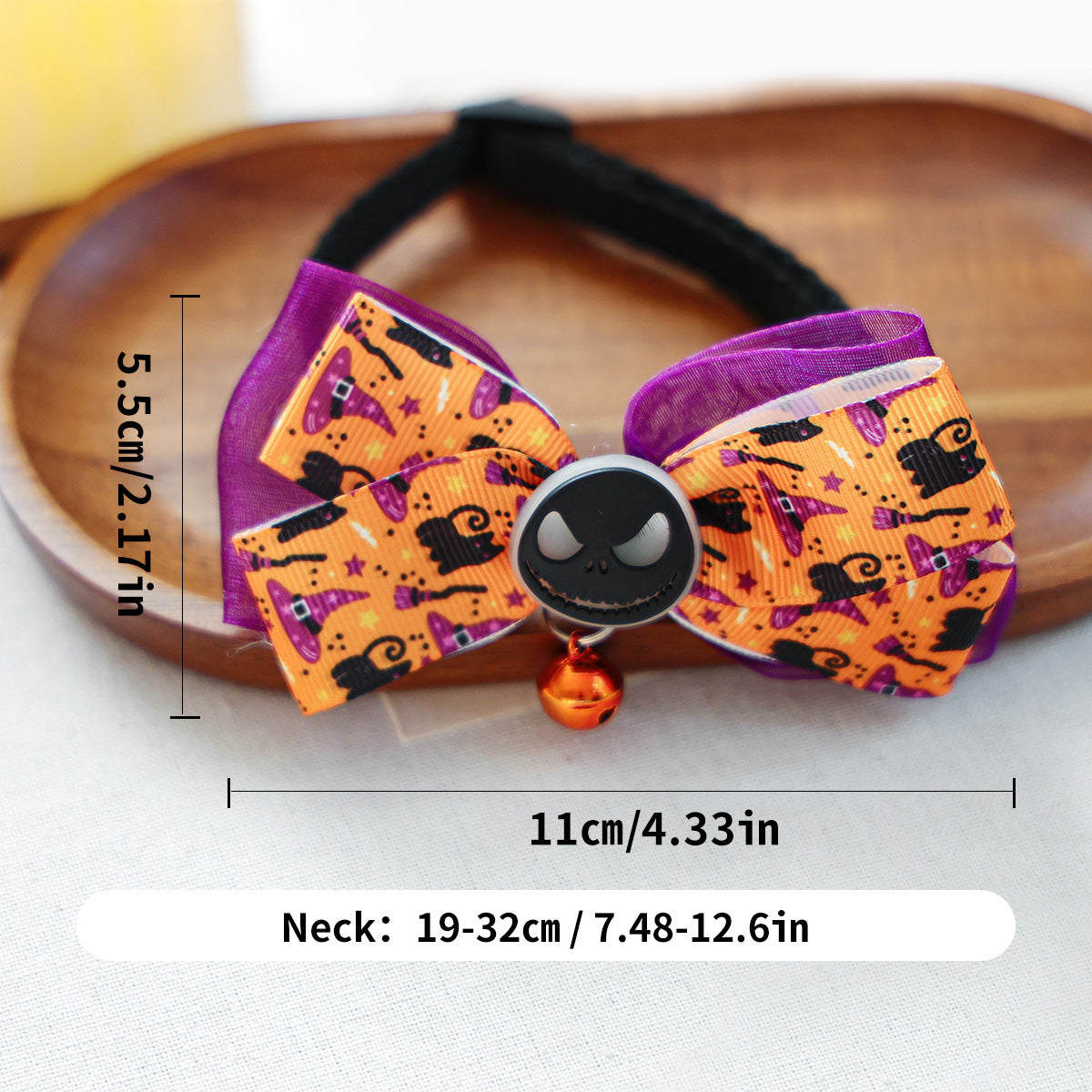 Halloween Bow Tie Bell Pet Collar Scarf