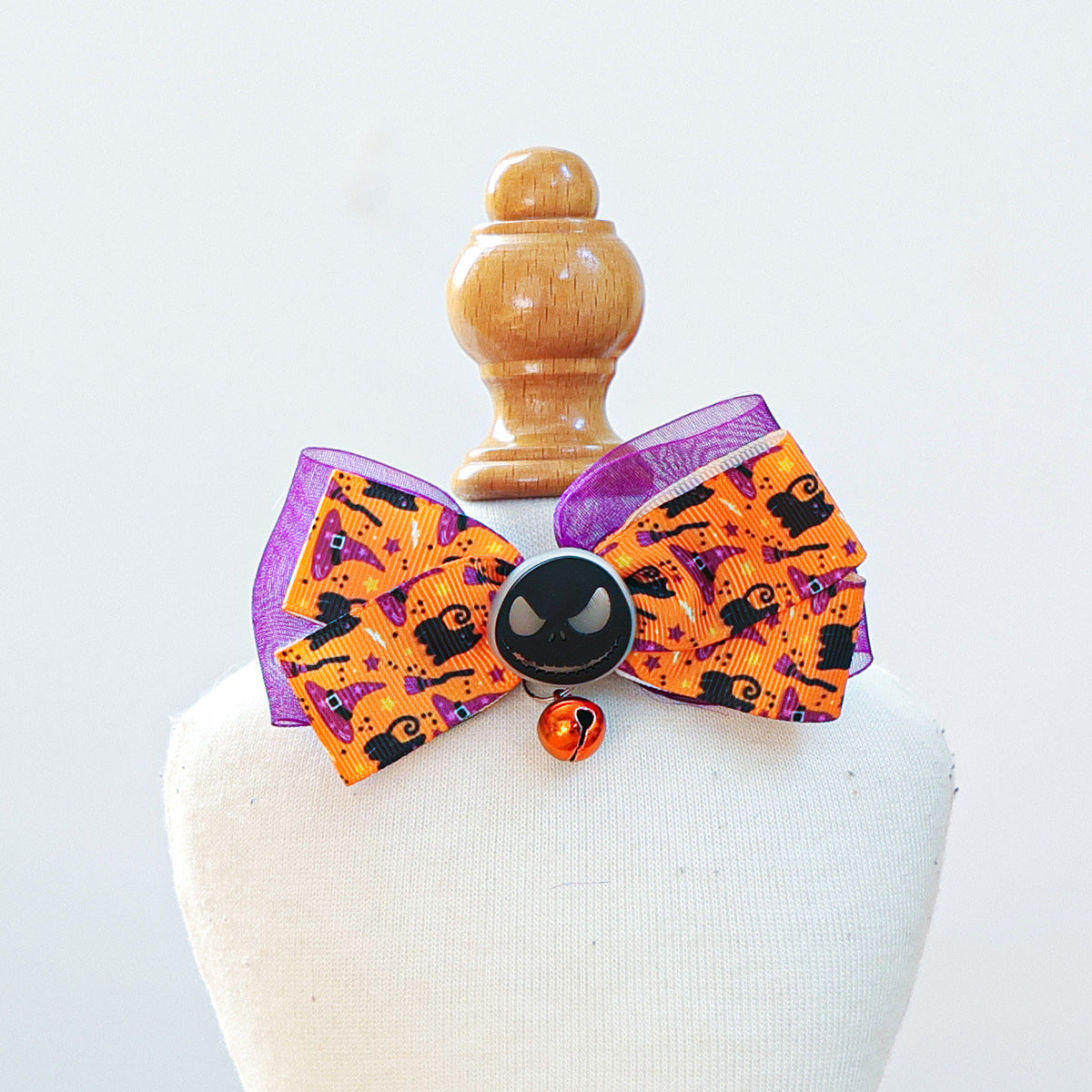 Halloween Bow Tie Bell Pet Collar Scarf