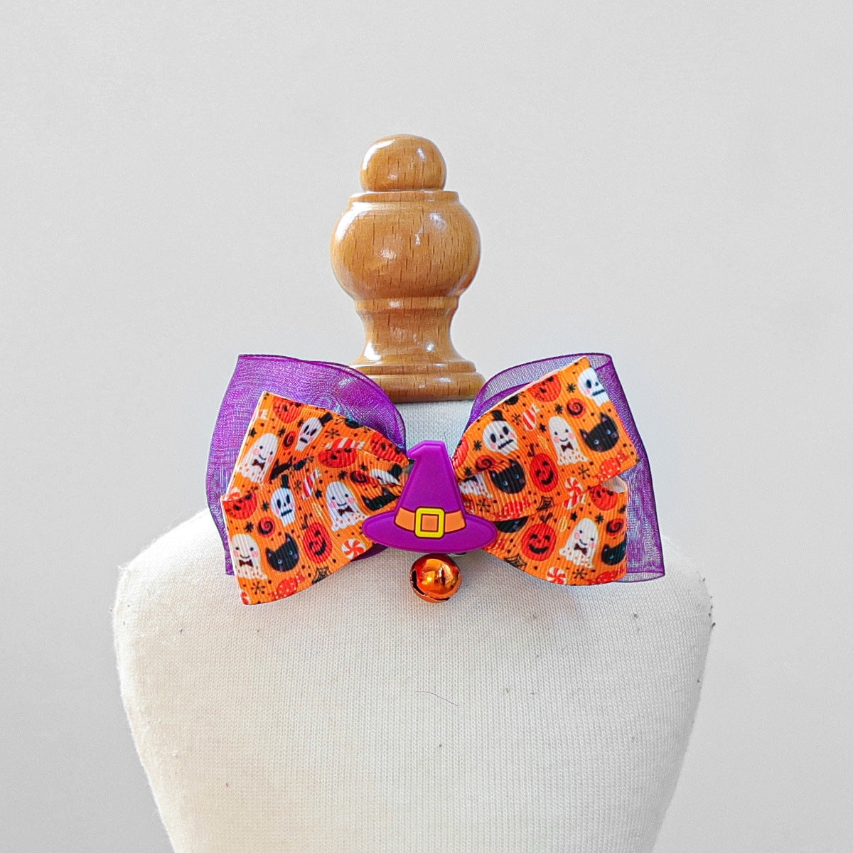 Halloween Bow Tie Bell Pet Collar Scarf