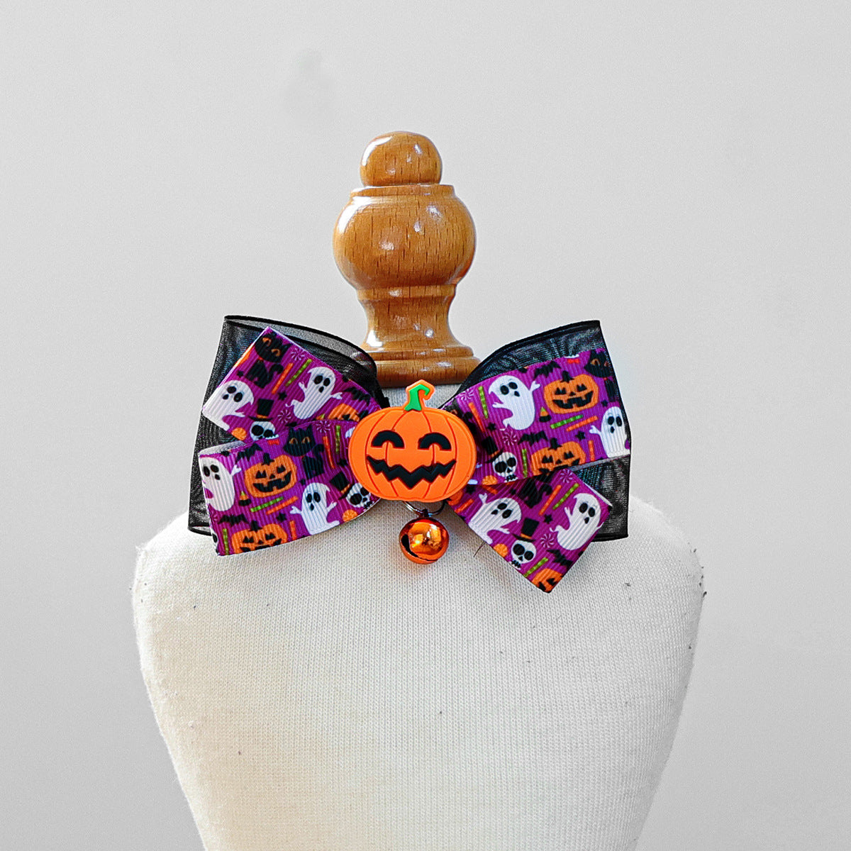 Halloween Bow Tie Bell Pet Collar Scarf