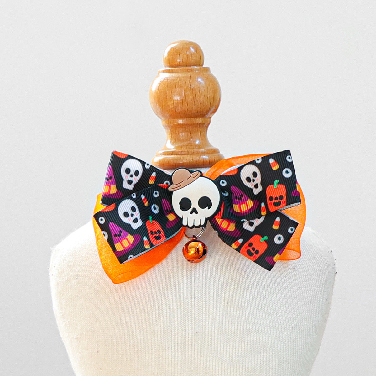 Halloween Bow Tie Bell Pet Collar Scarf
