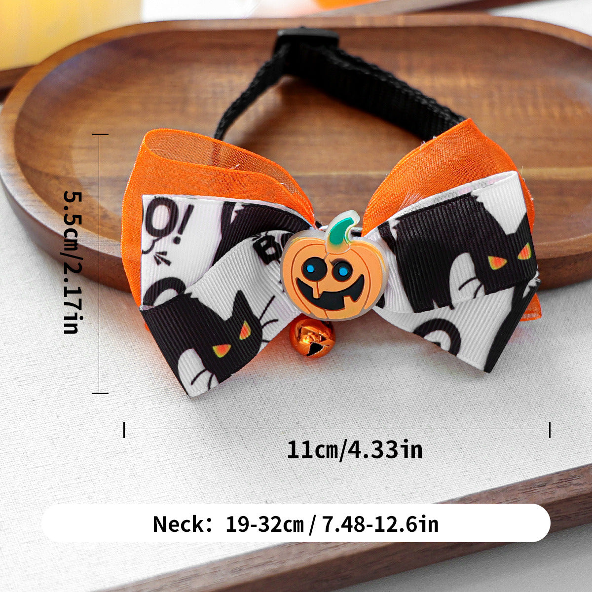Halloween Bow Tie Bell Pet Collar Scarf
