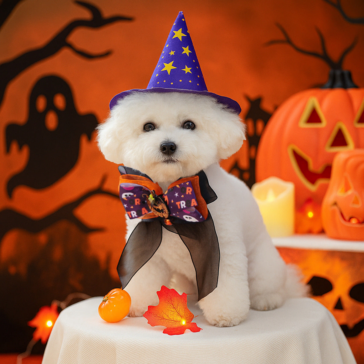 Halloween Bow Tie Pet Collar Scarf
