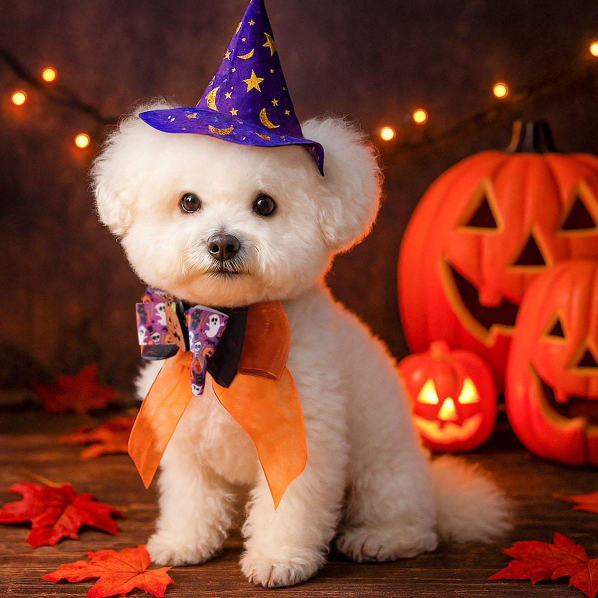 Halloween Bow Tie Pet Collar Scarf