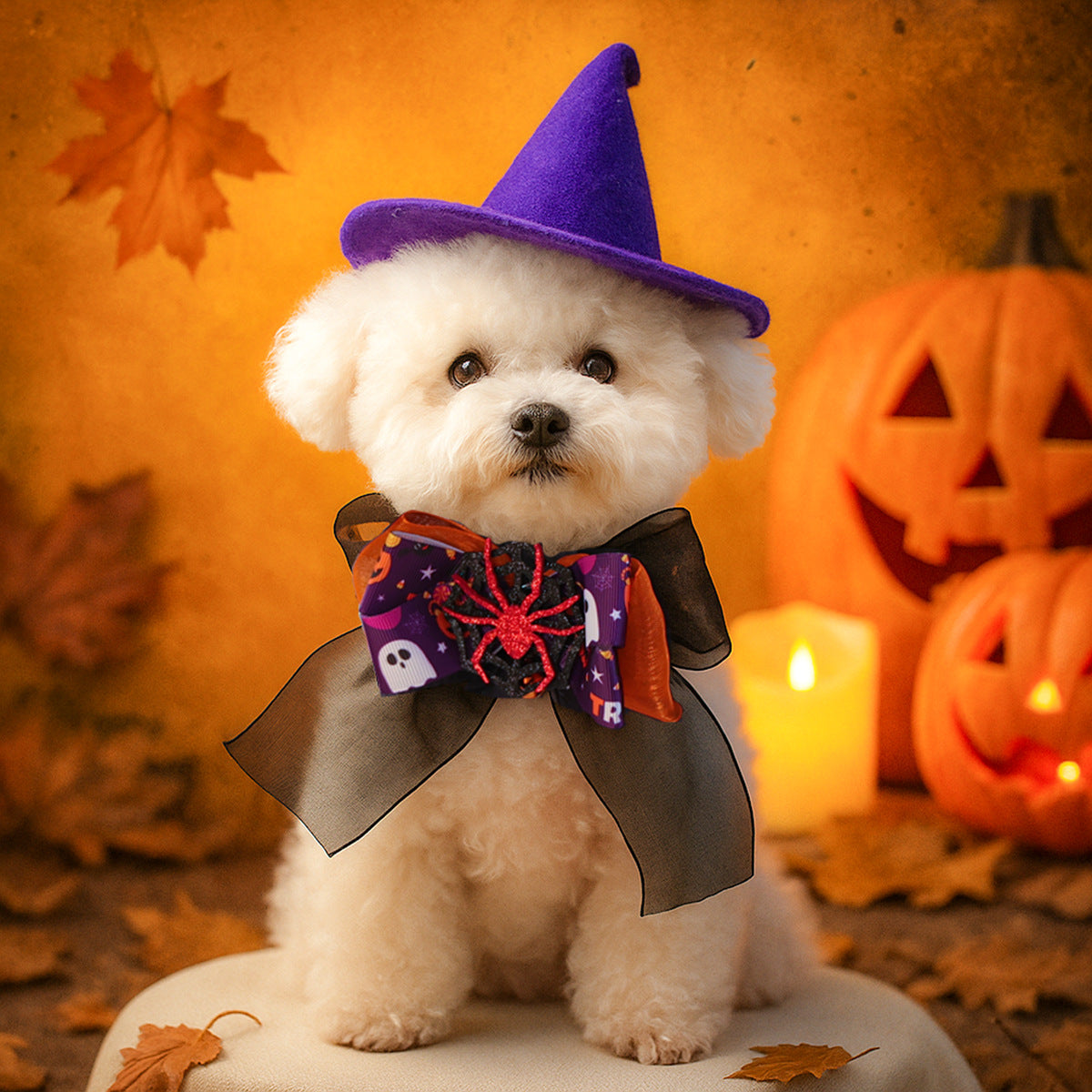 Halloween Bow Tie Pet Collar Scarf