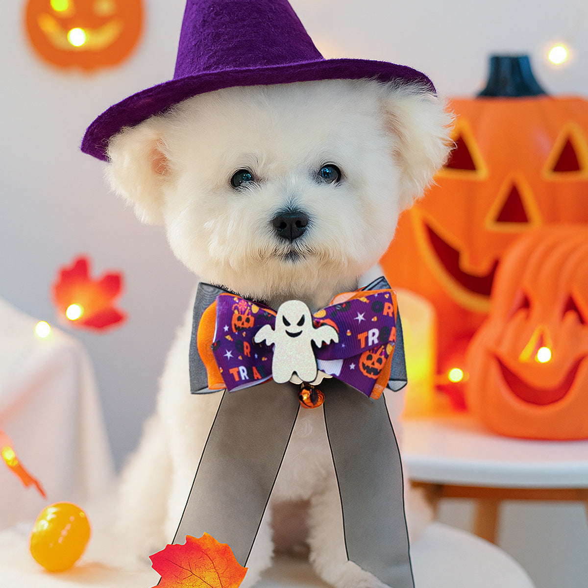 Halloween Bow Tie Pet Collar Scarf