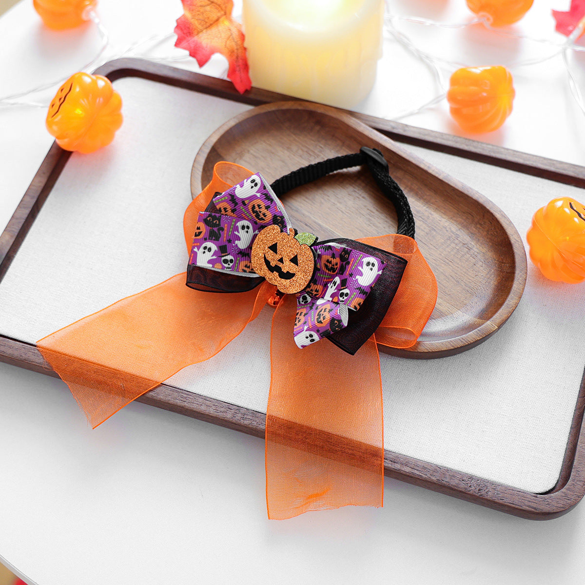Halloween Bow Tie Pet Collar Scarf