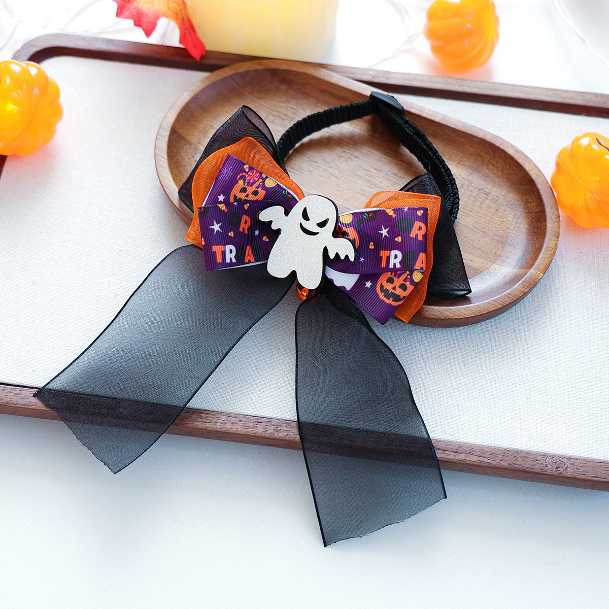 Halloween Bow Tie Pet Collar Scarf