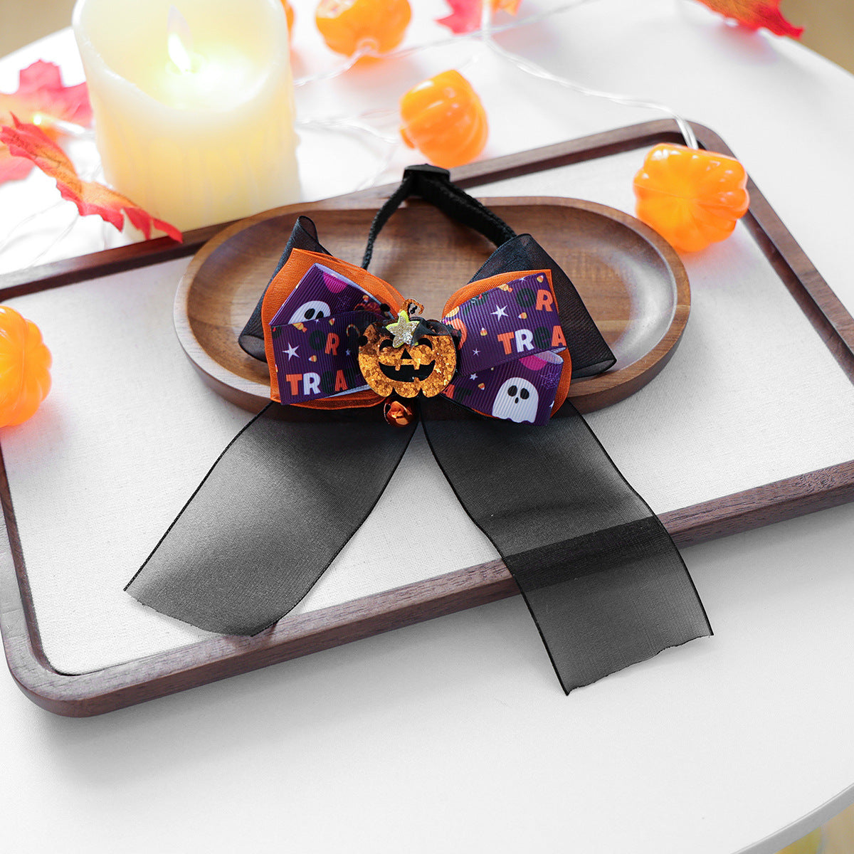 Halloween Bow Tie Pet Collar Scarf