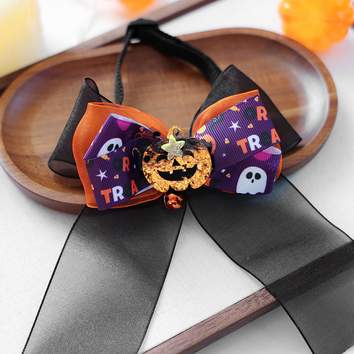 Halloween Bow Tie Pet Collar Scarf