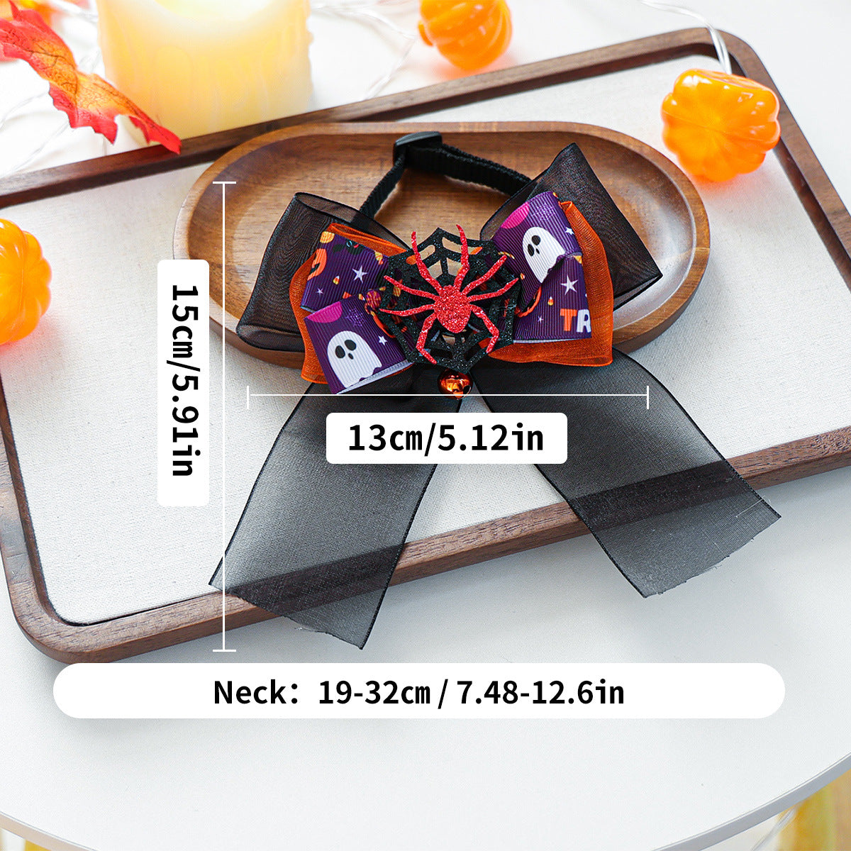 Halloween Bow Tie Pet Collar Scarf