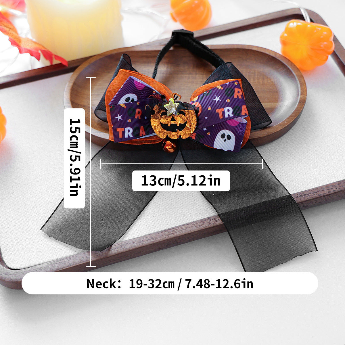 Halloween Bow Tie Pet Collar Scarf