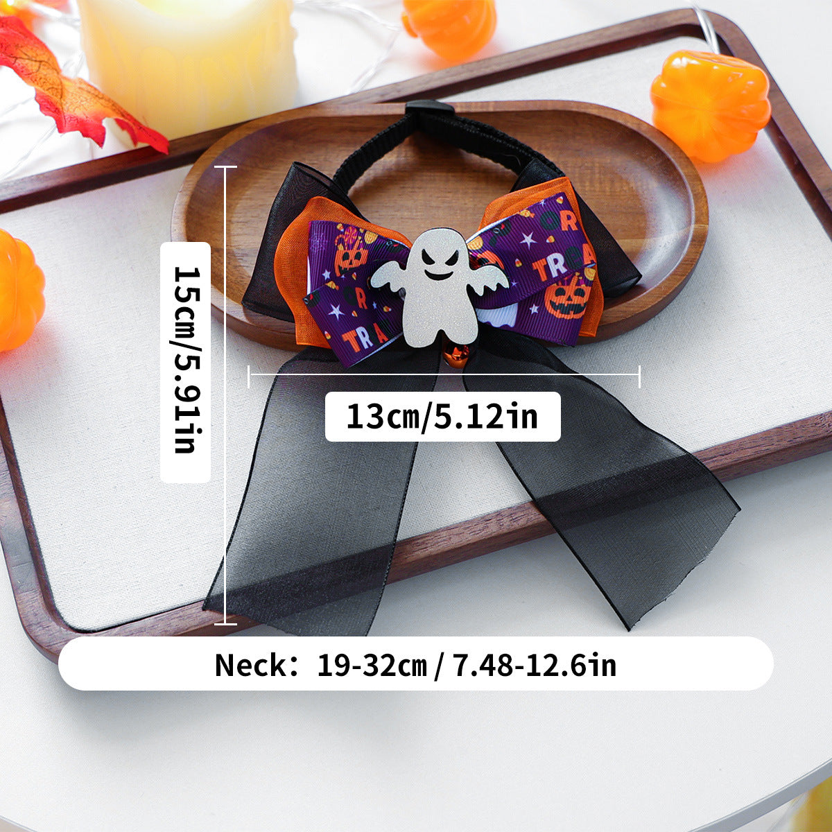Halloween Bow Tie Pet Collar Scarf