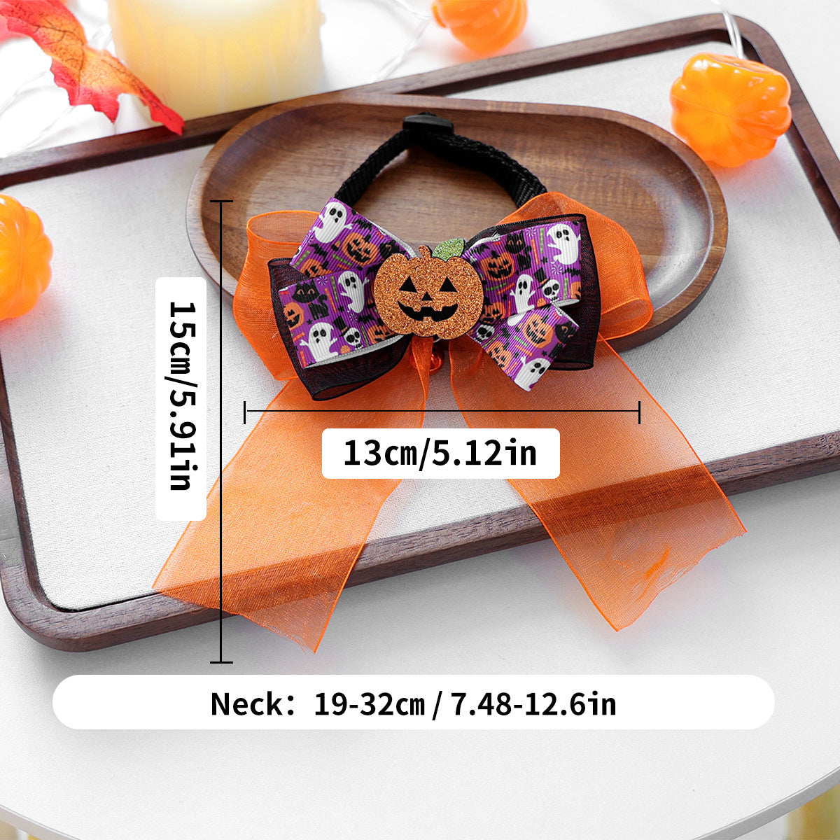 Halloween Bow Tie Pet Collar Scarf