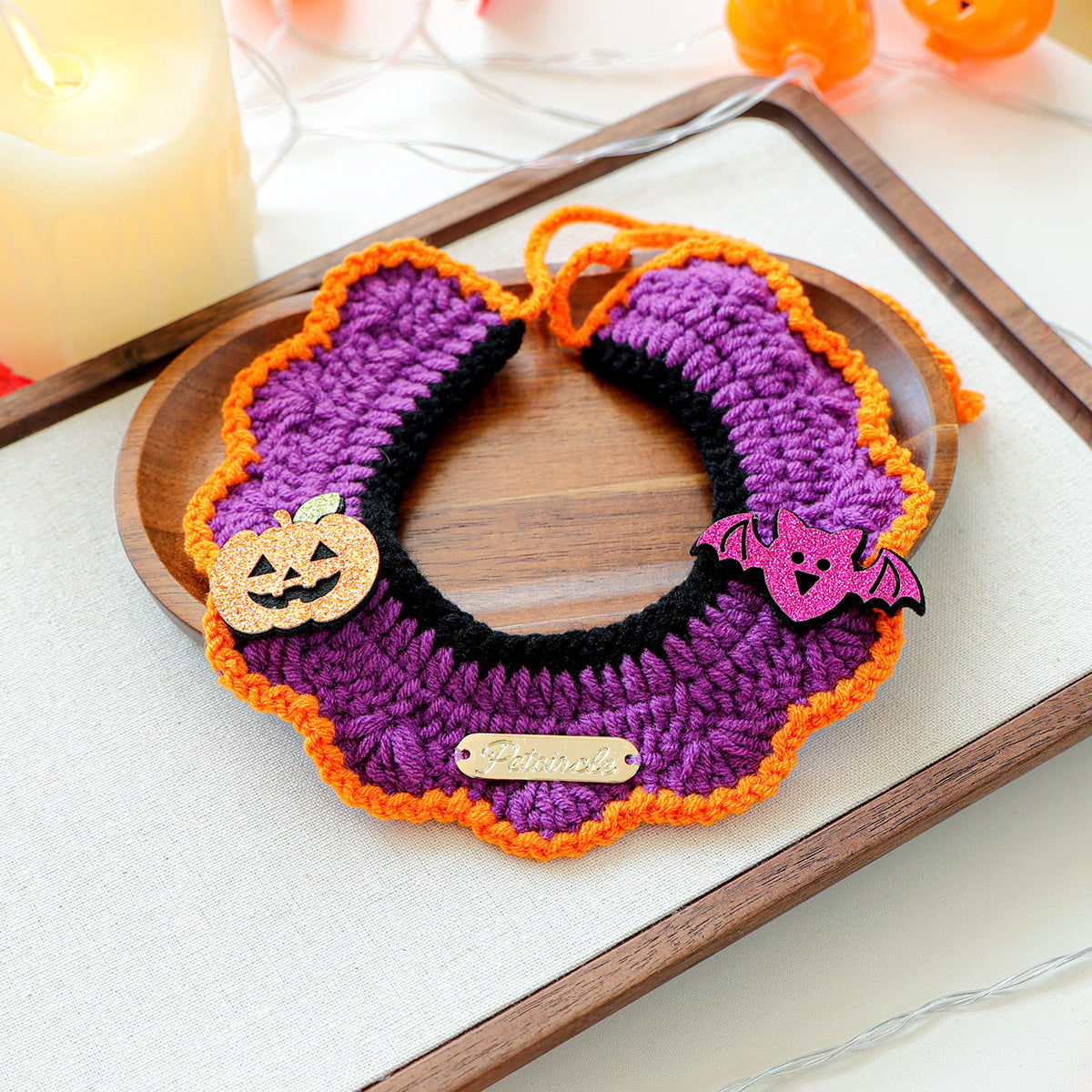 Halloween Embroidered Knitted Bandana Bib