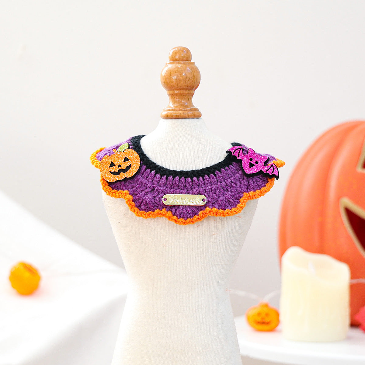 Halloween Embroidered Knitted Bandana Bib