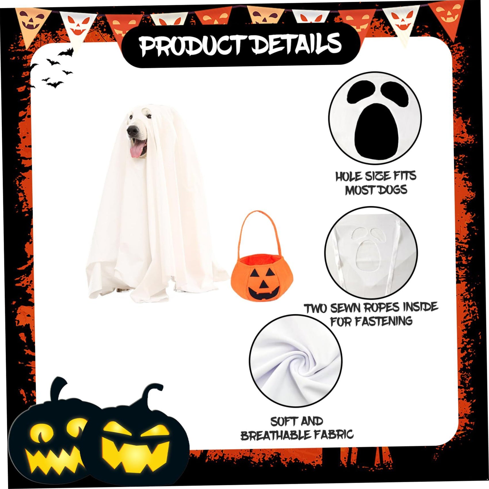 Halloween Ghost Cloak for Pets
