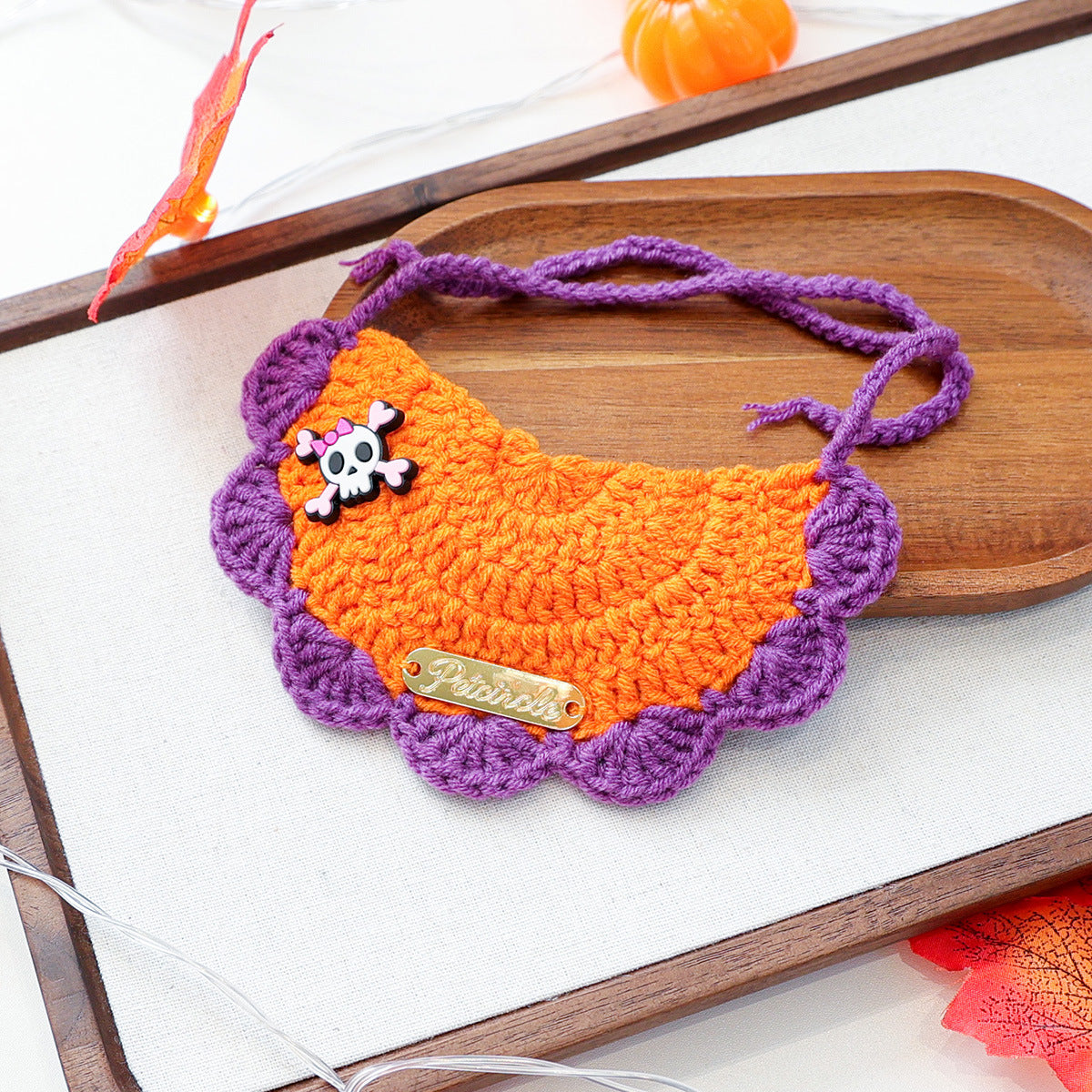 Halloween Knitted Bandana Bib