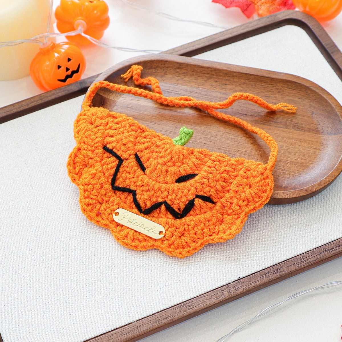 Halloween Knitted Bandana Bib