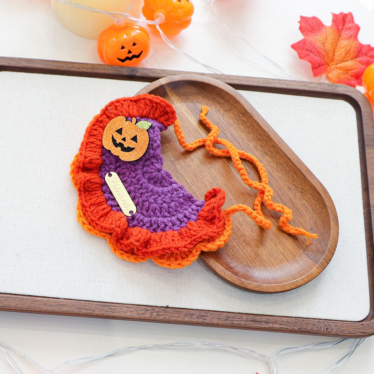 Halloween Knitted Bandana Bib