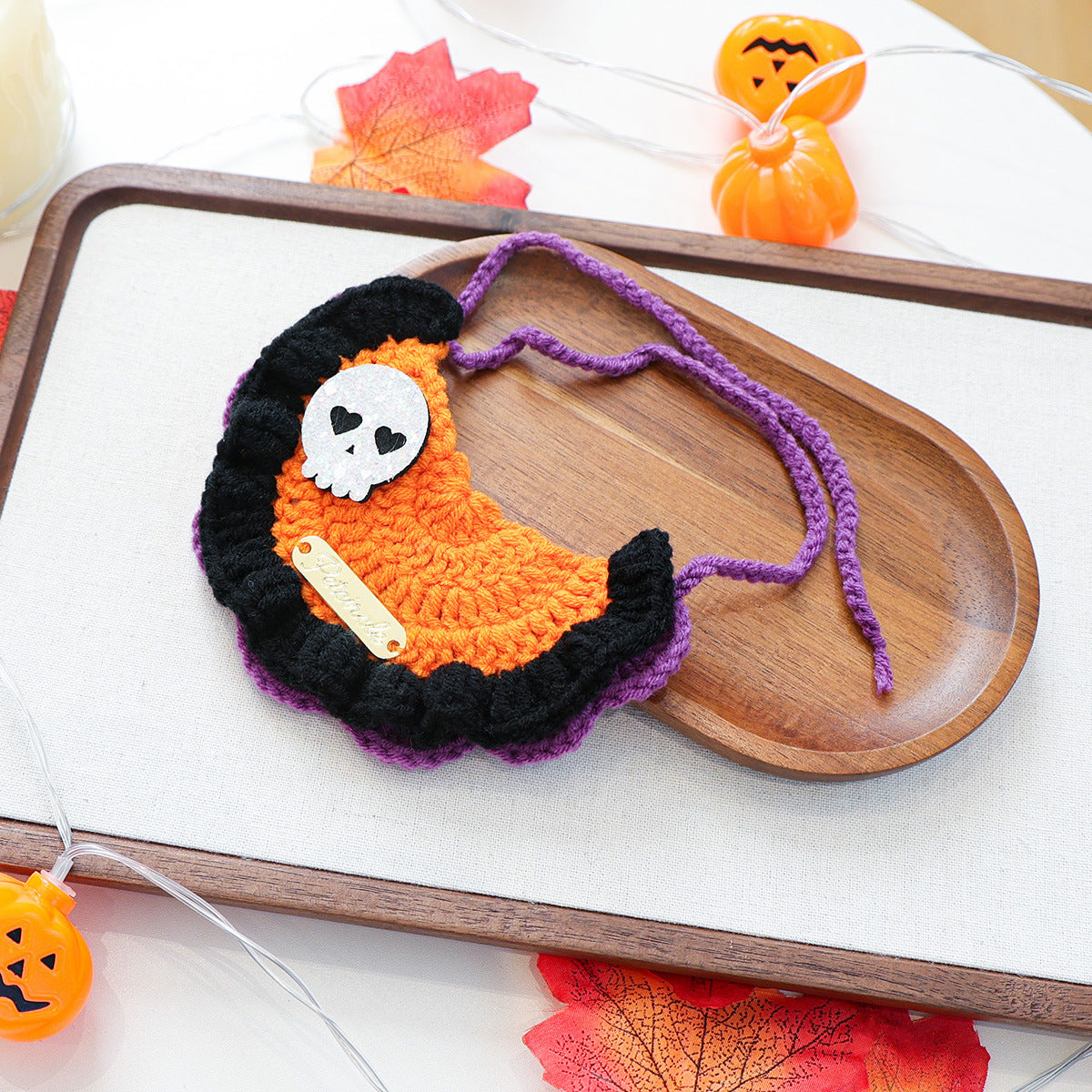 Halloween Knitted Bandana Bib