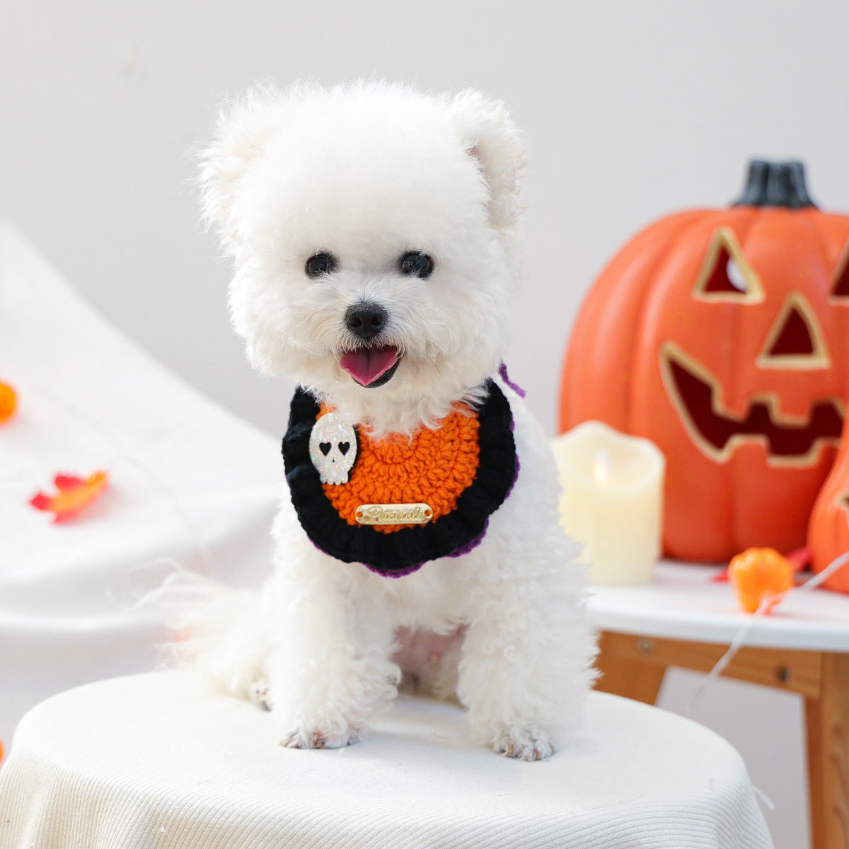 Halloween Knitted Bandana Bib