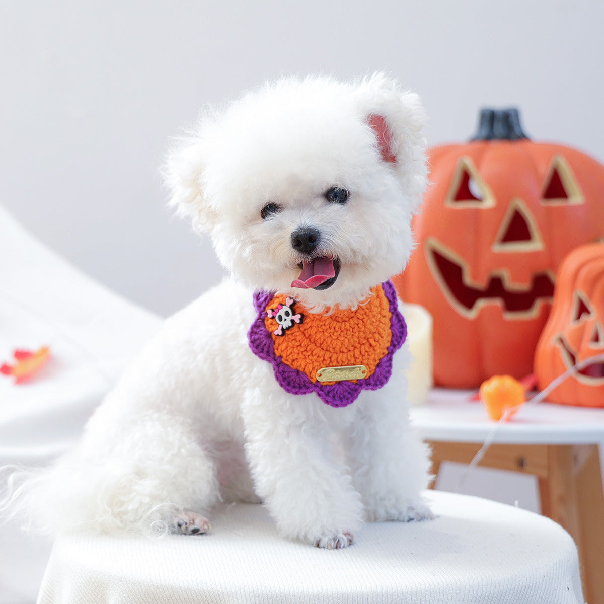 Halloween Knitted Bandana Bib