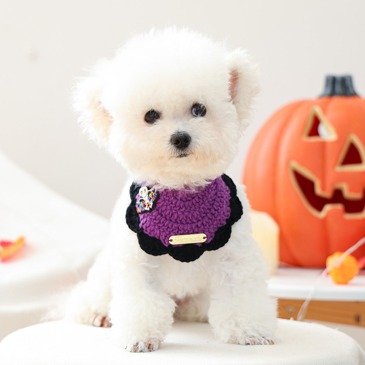 Halloween Knitted Bandana Bib