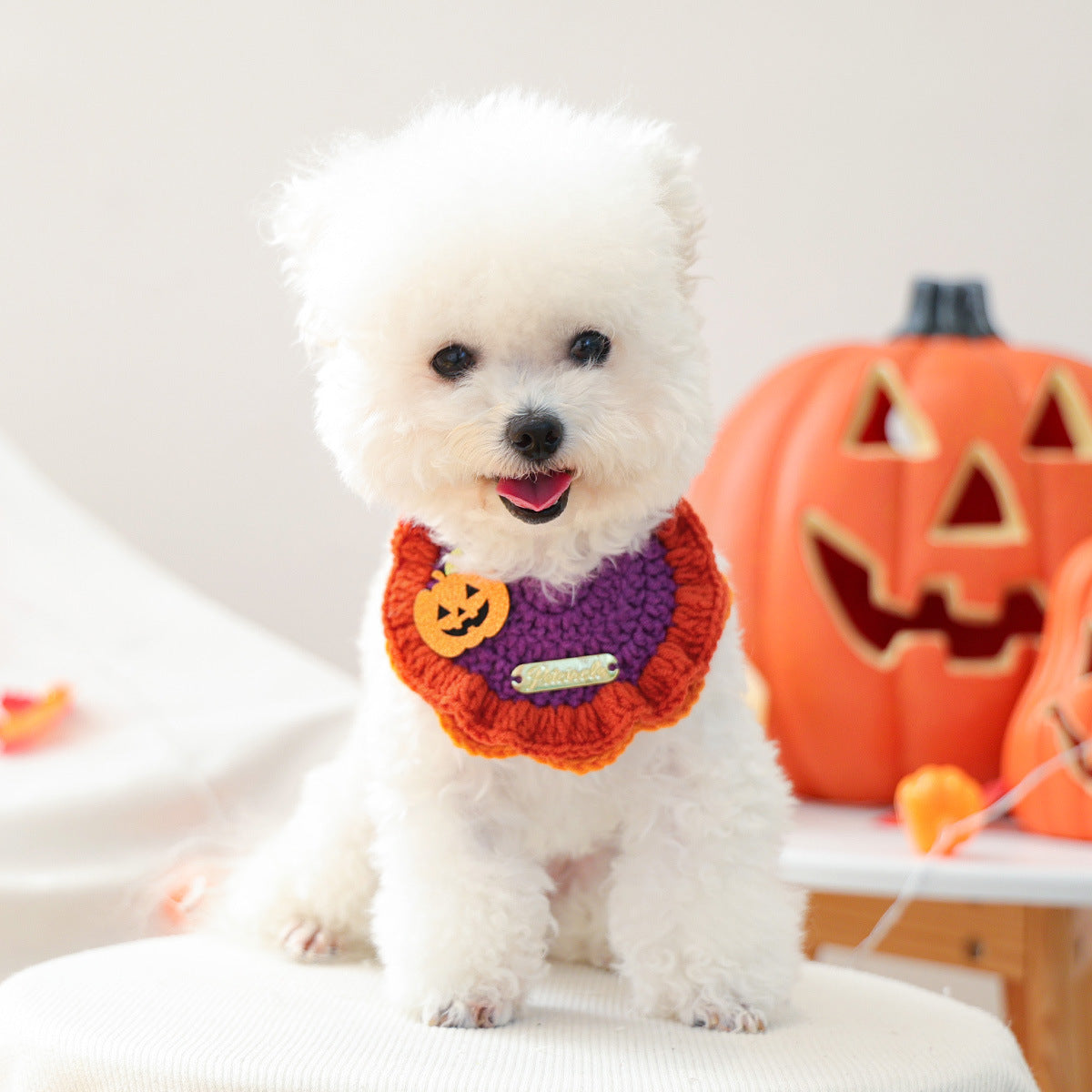 Halloween Knitted Bandana Bib