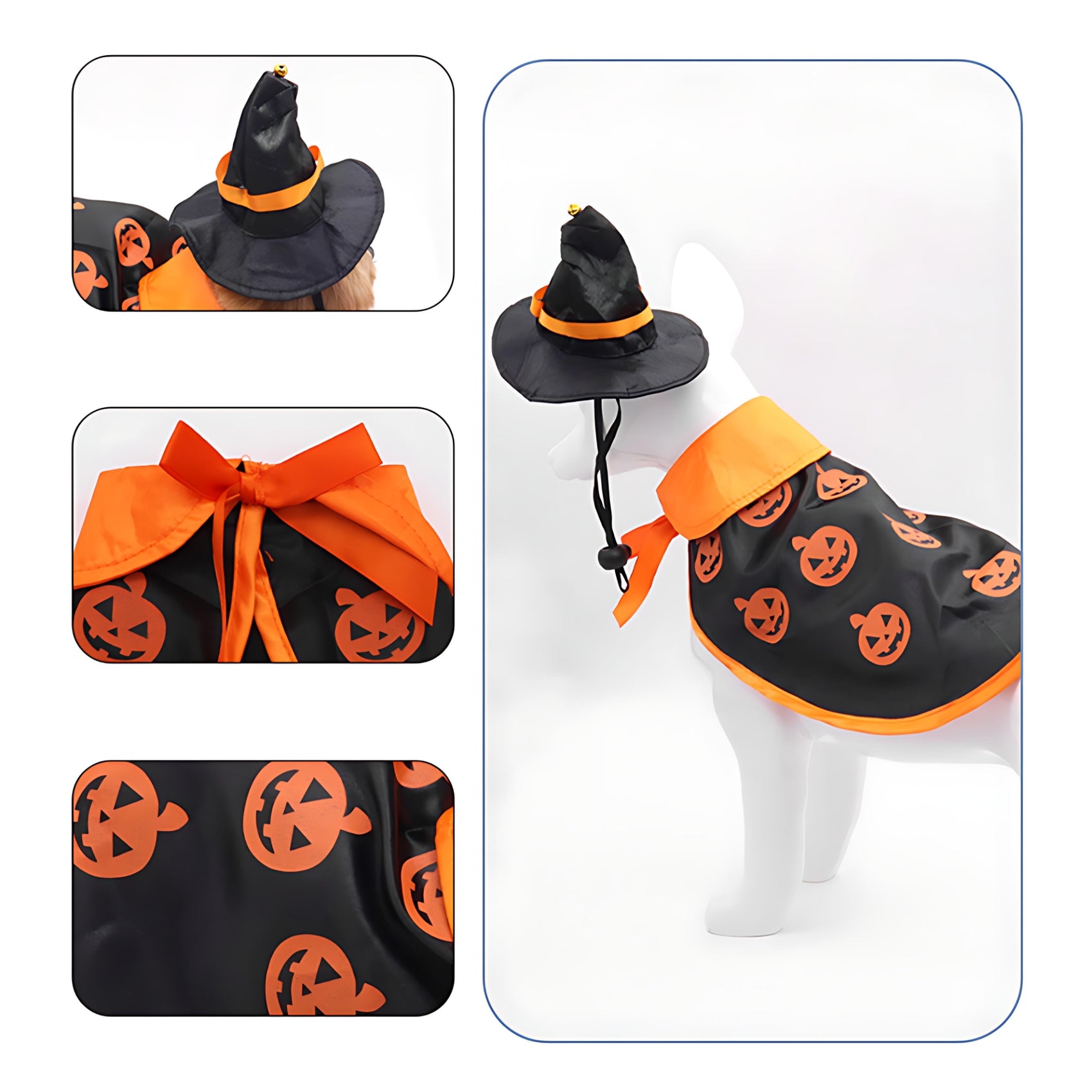 Halloween Pet Cape and Hat Set