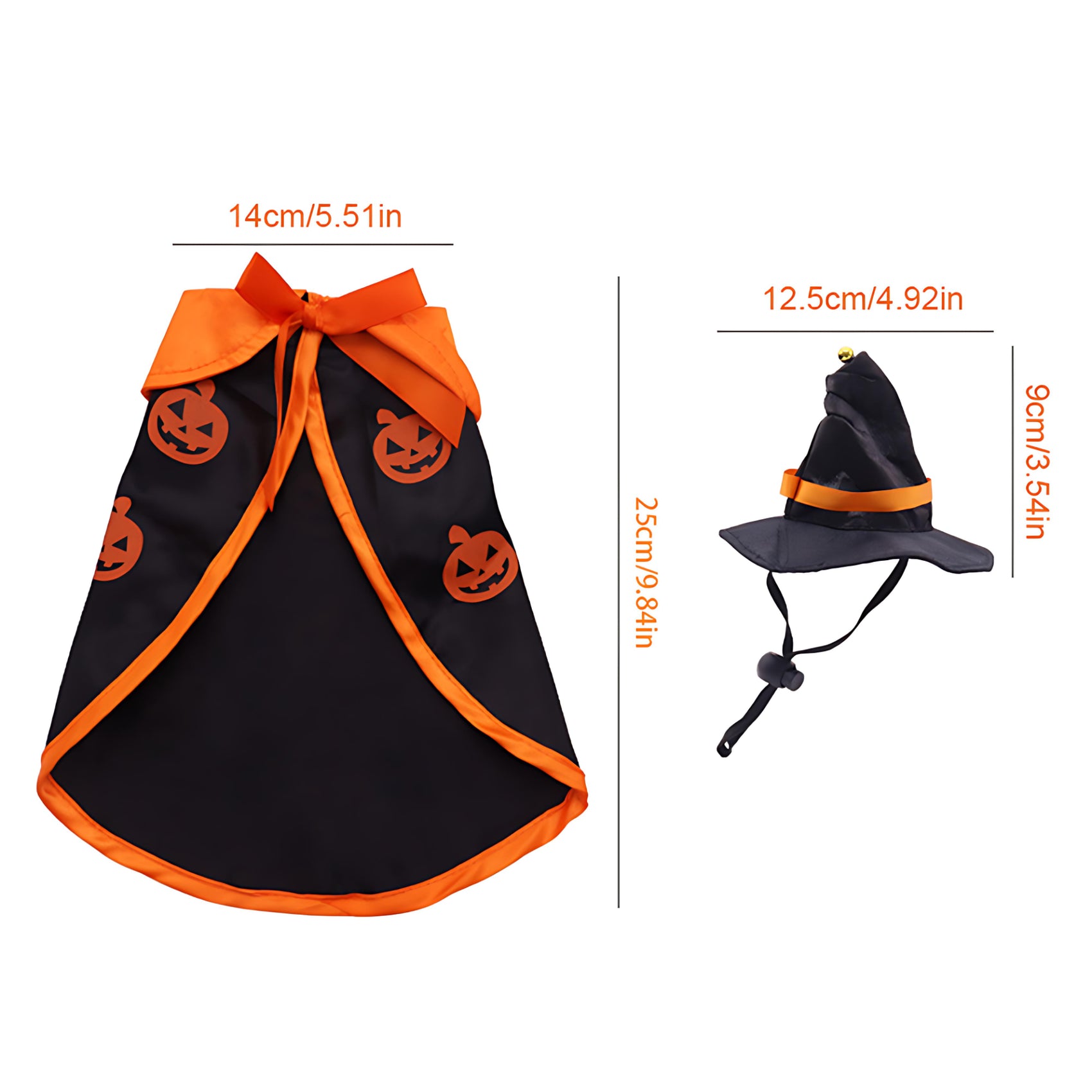 Halloween Pet Cape and Hat Set