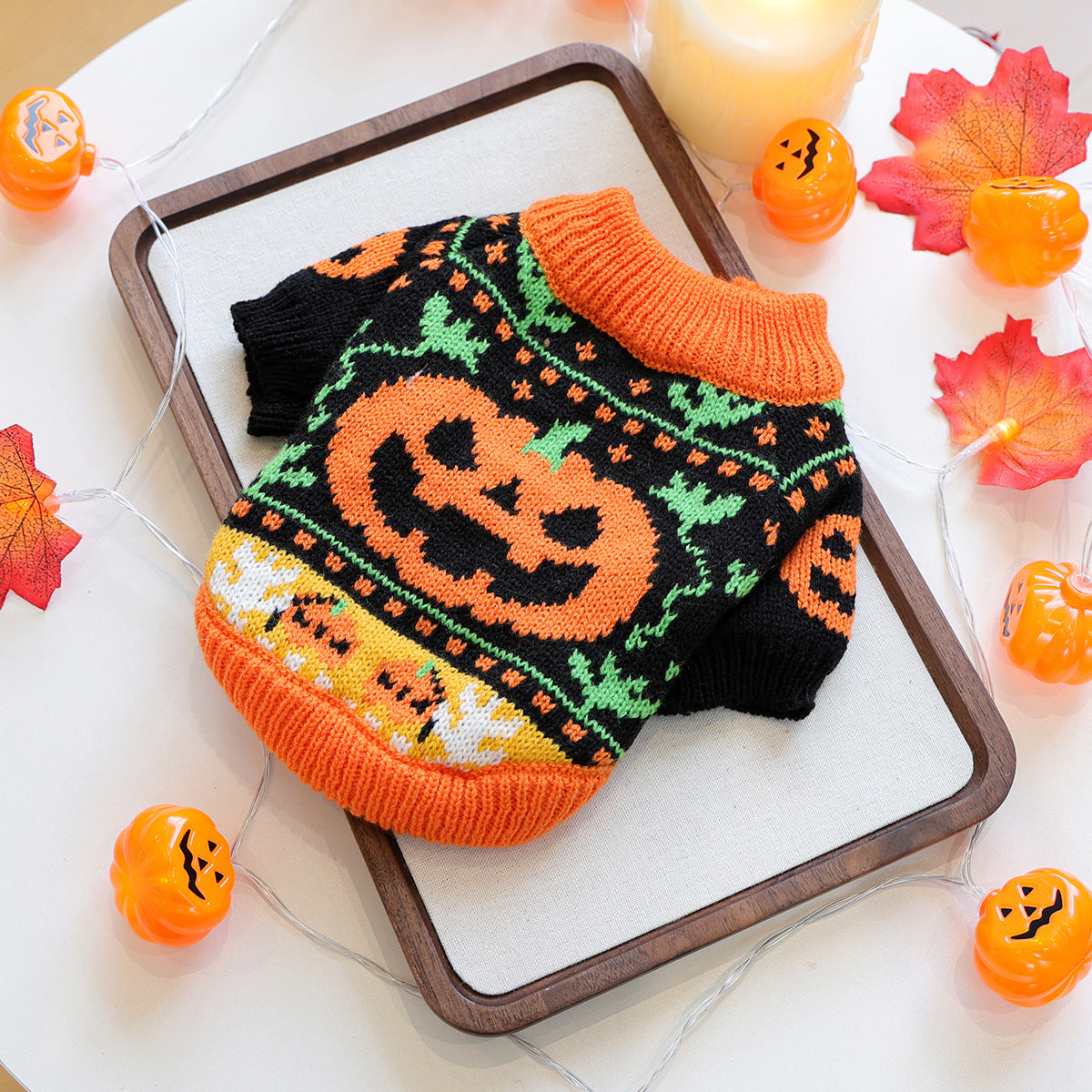 Halloween Pumpkin Pet Sweater
