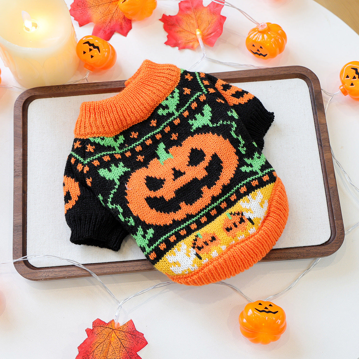 Halloween Pumpkin Pet Sweater