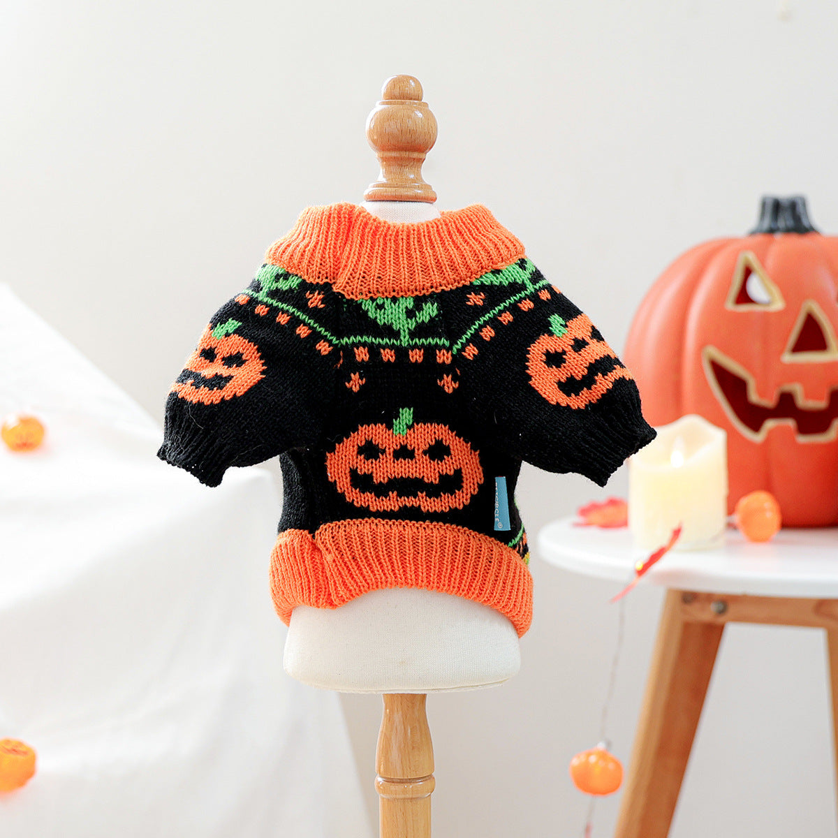 Halloween Pumpkin Pet Sweater