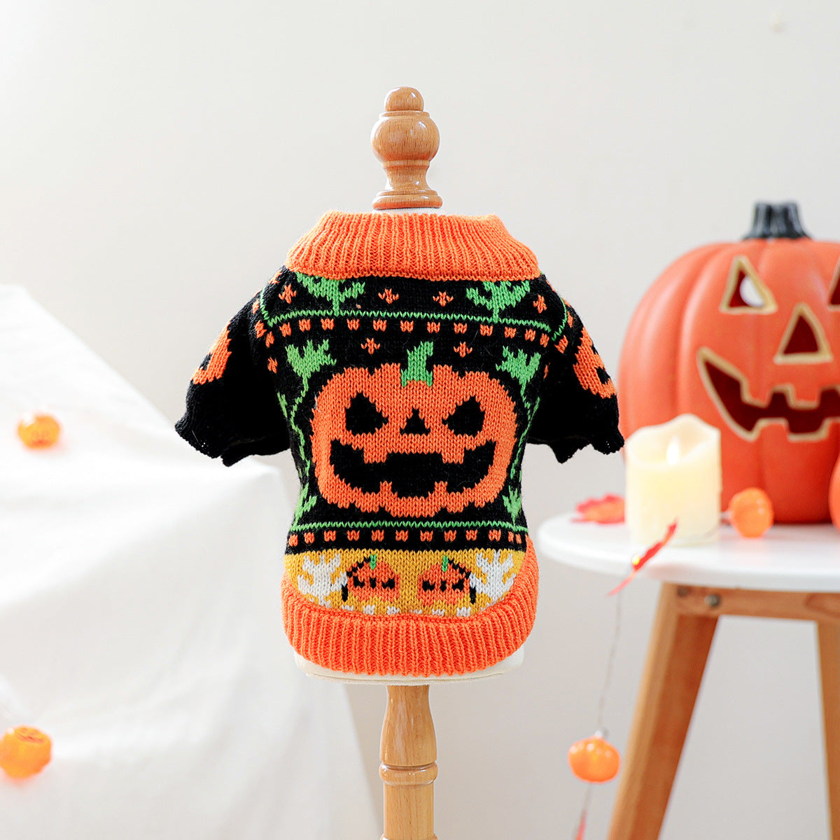 Halloween Pumpkin Pet Sweater
