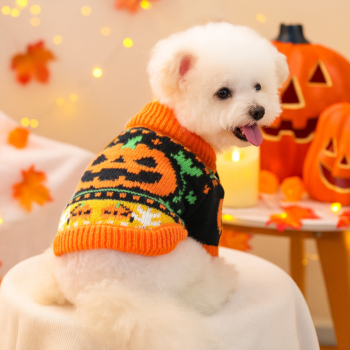 Halloween Pumpkin Pet Sweater