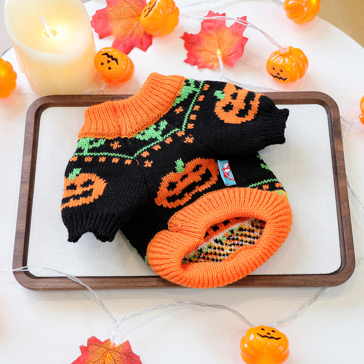 Halloween Pumpkin Pet Sweater