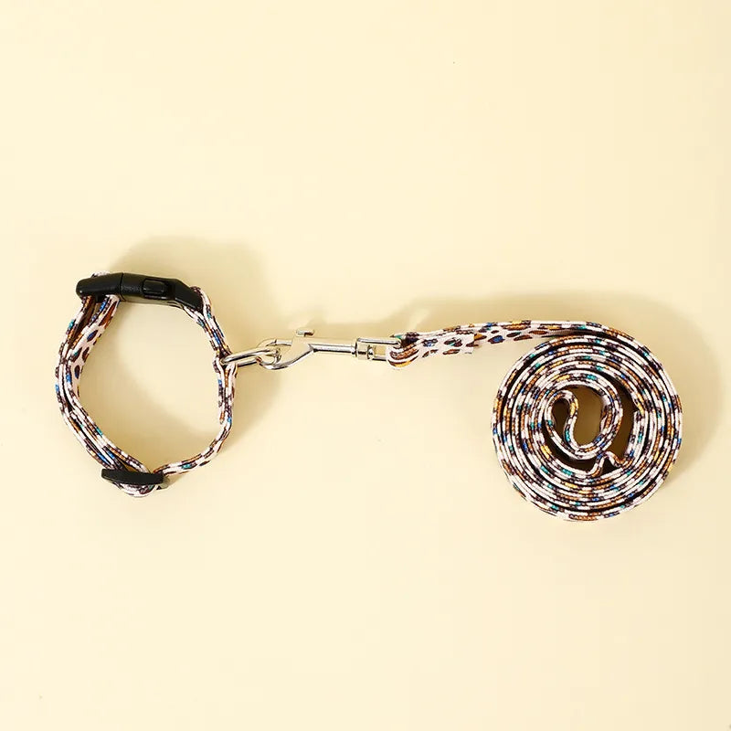 Leopard Print Dog Leash Walk Sets