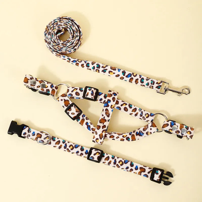 Leopard Print Dog Leash Walk Sets