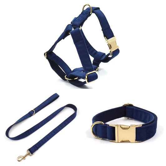 Marineblaue Samt-Spaziersets