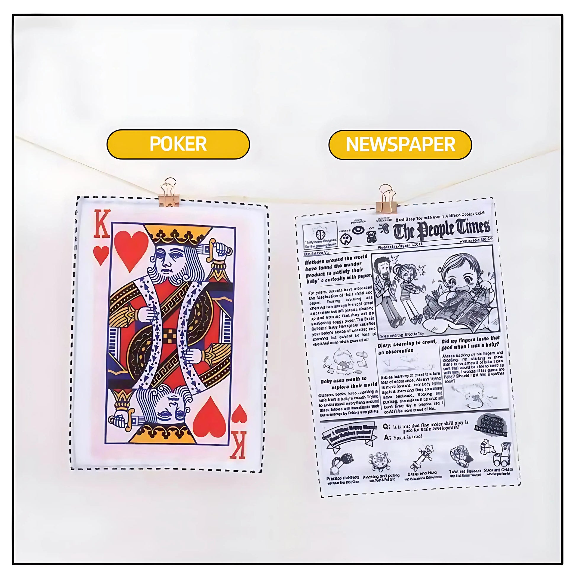 Newspaper Poker Plush Dog Toy with Squeaker