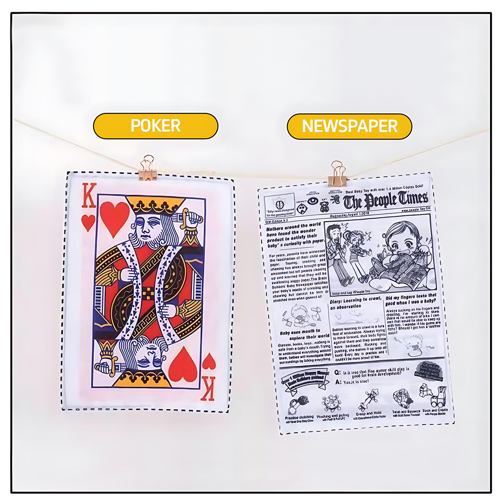 Newspaper Poker Plush Dog Toy with Squeaker