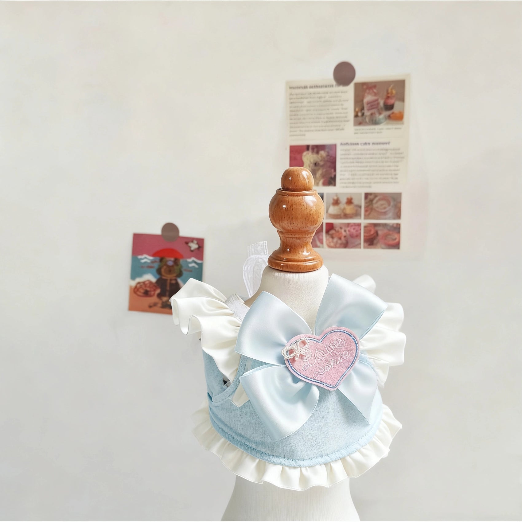 Elegant Pearl Bow Pet Bib