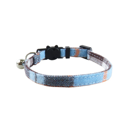 Kariertes Katzenhalsband mit Fliege