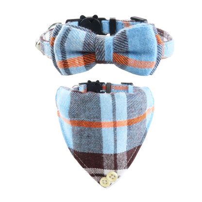 Kariertes Katzenhalsband mit Fliege