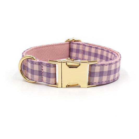 Plaid Dog Collar and Leash Set